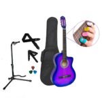 PACK DE GUITARRA ACUSTICA NYLON MORADA