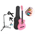 PACK DE GUITARRA ACUSTICA NYLON ROSADA