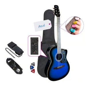 GUITARRA ELECTROACUSTICA NYLON AZUL